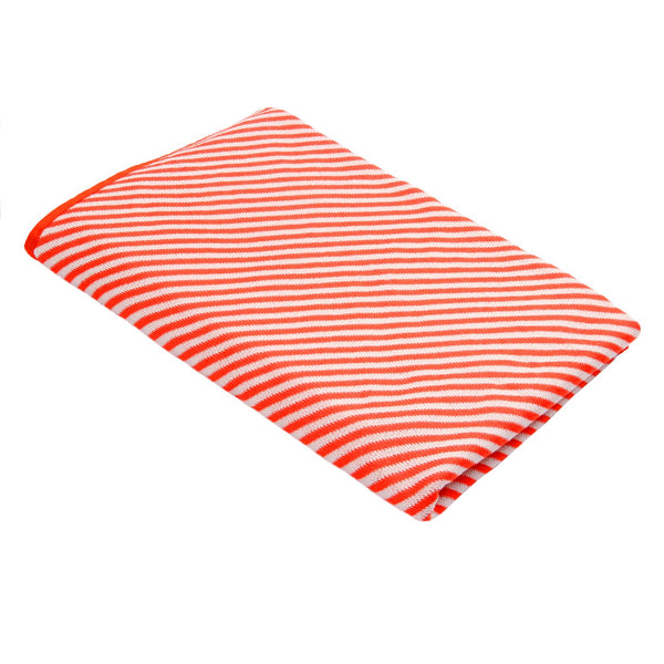 Baby Blanket Orange & White Stripes