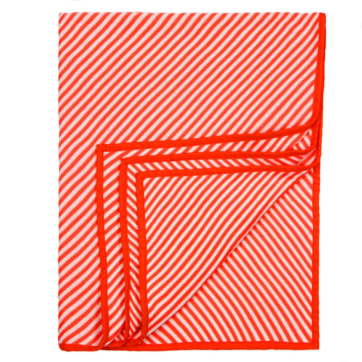 Baby Blanket Orange & White Stripes