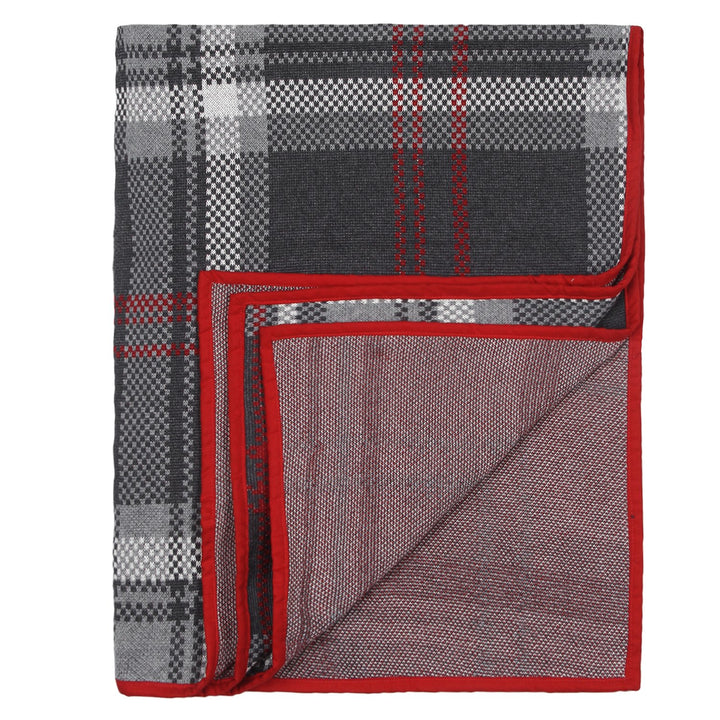 Baby Blanket with Pillow Grey Checks