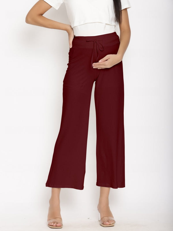 LENAM Soft Cotton Lycra Stretchable Maternity Pants with Double Pockets and  Full Belly Coverage