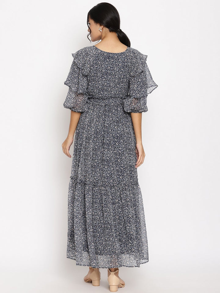 Nursing Smocked-Waist Maxi Dress