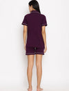 Maternity Night Suit Shorts Set- Purple