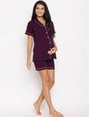 Maternity Night Suit Shorts Set- Purple