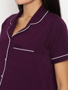 Maternity Night Suit Shorts Set- Purple