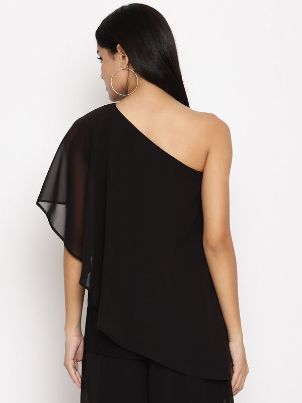 Maternity One-Shoulder Georgette Top