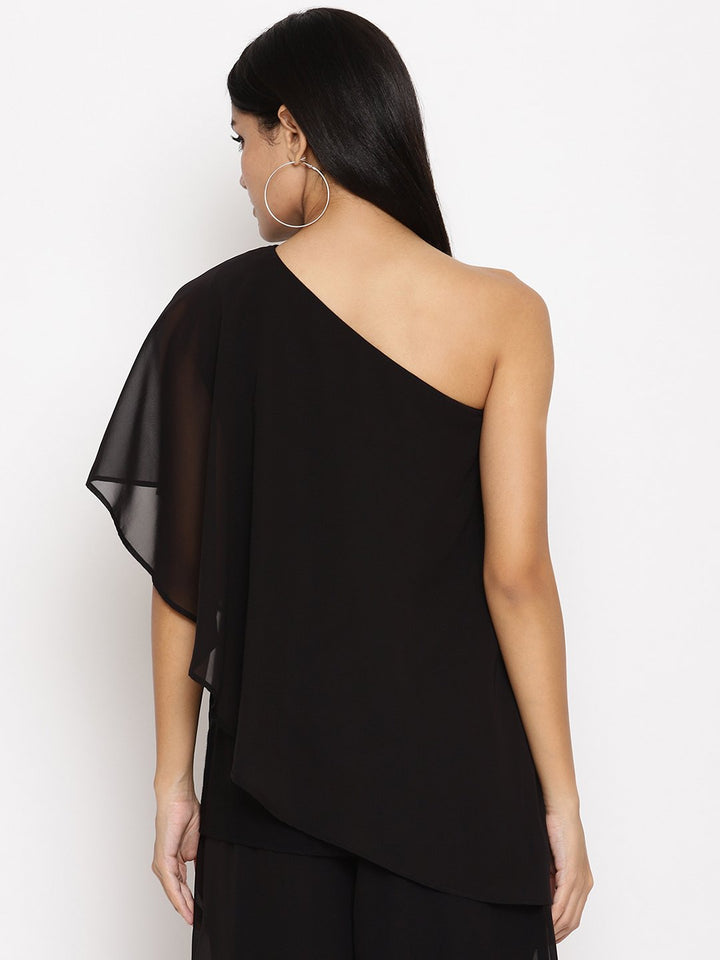 Maternity One-Shoulder Georgette Top