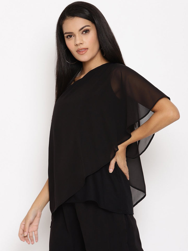 Maternity One-Shoulder Georgette Top