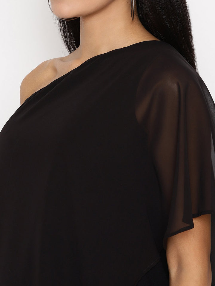 Maternity One-Shoulder Georgette Top