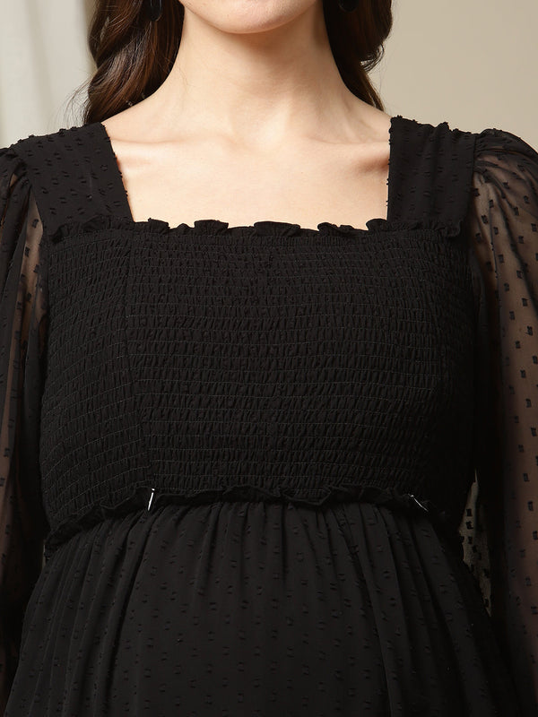 Maternity Smocked Long Dress