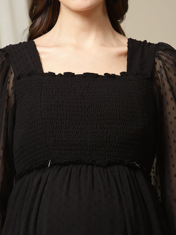 Maternity Smocked Long Dress