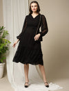 Maternity Tiered Casual Dress - Black