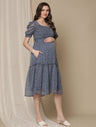 Blue Polka Dot Maternity Dress