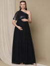 Blue Sequin Maternity Photoshoot Gown