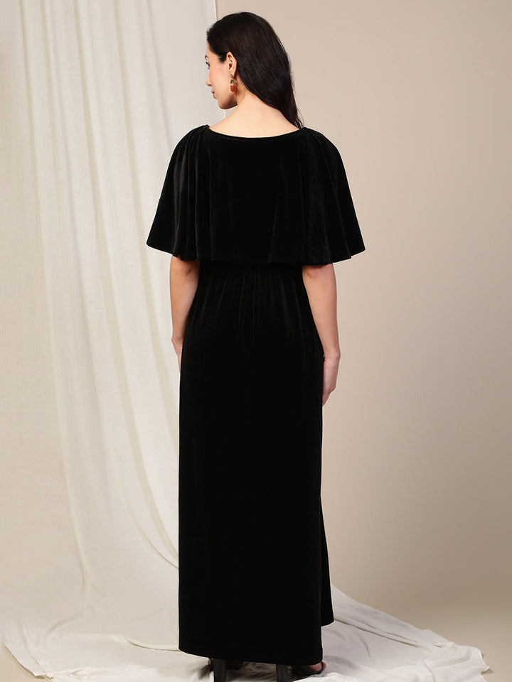 Black Velvet Maternity Dress