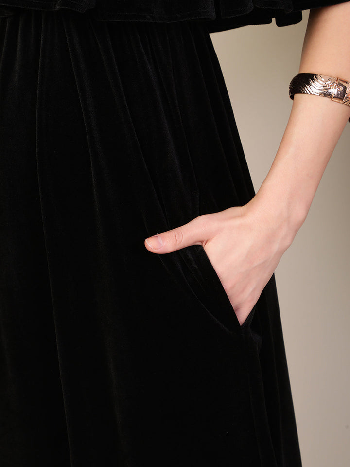 Black Velvet Maternity Dress