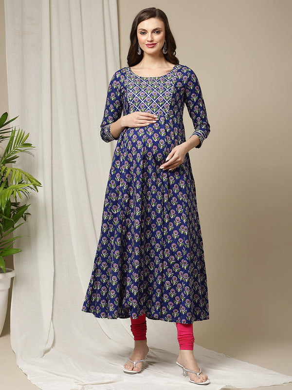 Maternity Anarkali Cotton Kurti