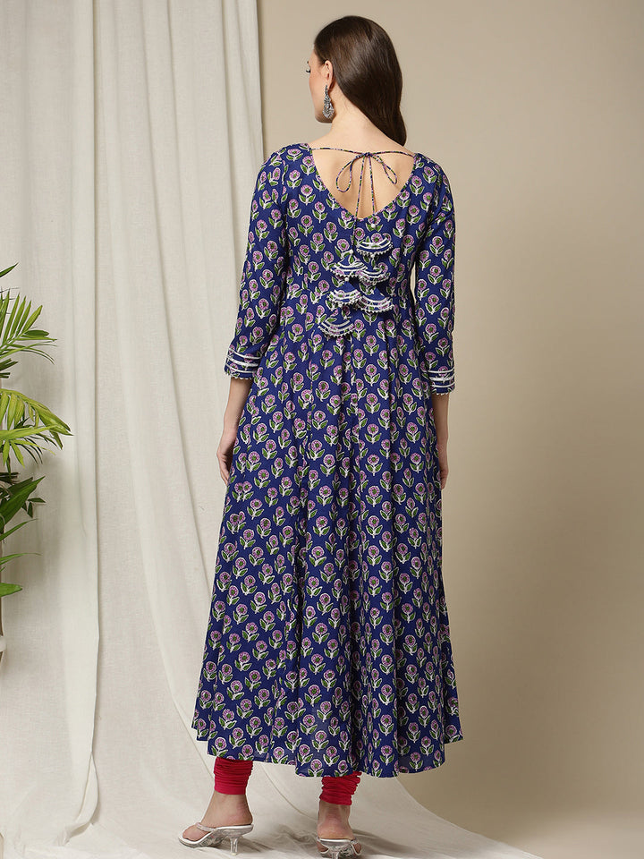 Maternity Anarkali Cotton Kurta + Dupatta