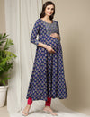 Maternity Anarkali Cotton Kurta + Dupatta