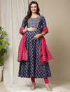 Maternity Anarkali Cotton Kurta + Dupatta