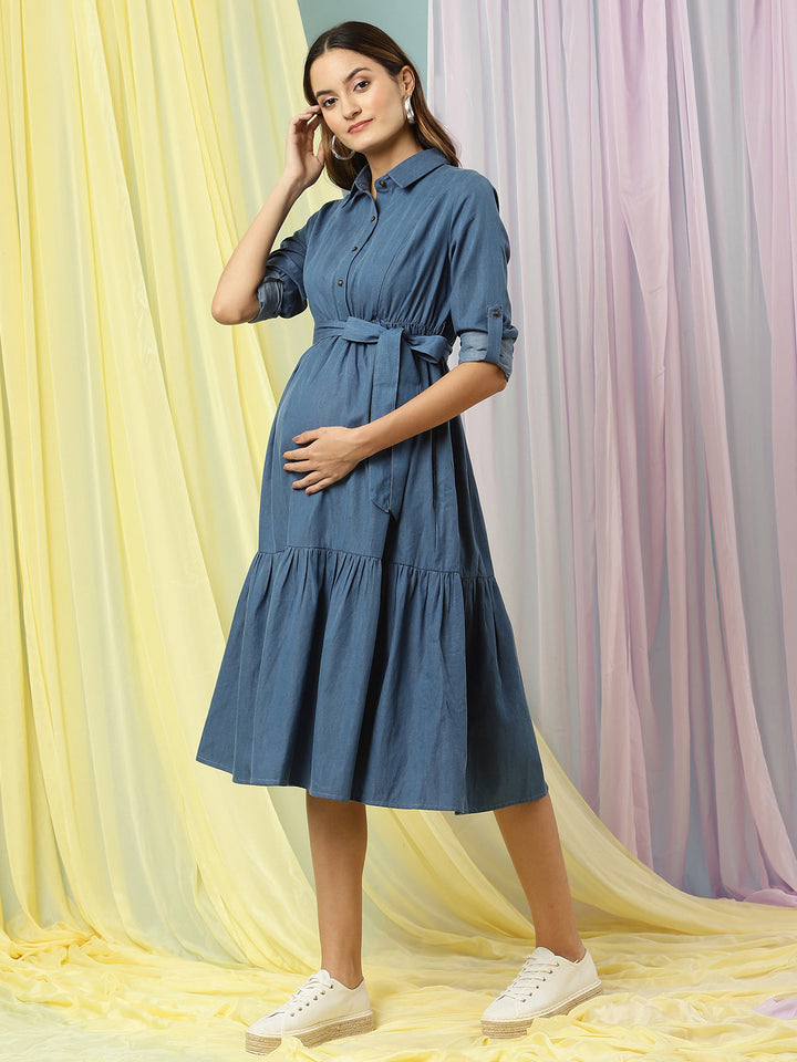 Denim Maternity Dress