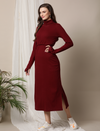 Bodycon Maternity Zipless Dress- Burgundy