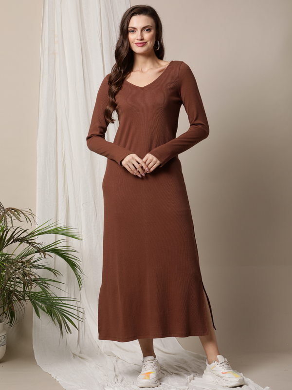 Maternity Ribbed Knit Maxi Dress