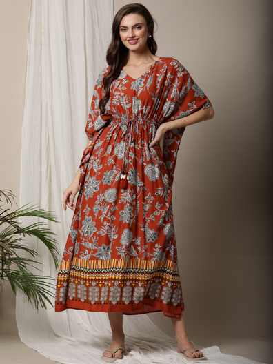 Buy 100% Cotton Designers Print Women Gown Kurti, Maternity Dress With Both  Sides Zip for Baby Feeding, Nighty, Lightweight Cotton, Gift for Her Online  in India… | Ladies gown, Feeding dresses, Maternity gowns