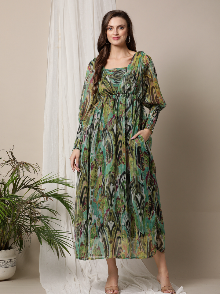 Nursing Smocked Maxi Dress