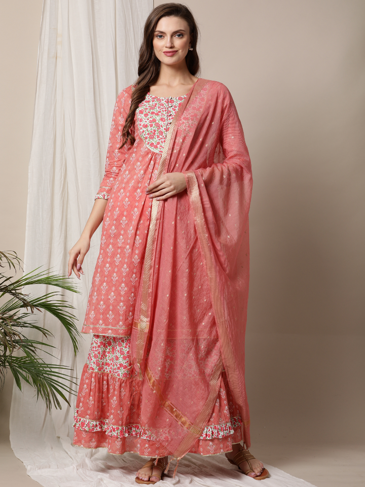 3pc. Button-front Feeding Sharara Set