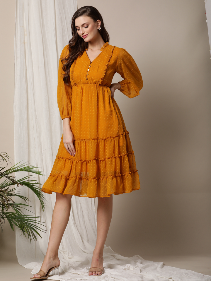 Ruffle Tiered Nursing Dress