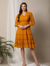 Maternity Tiered Casual Dress- Mustard