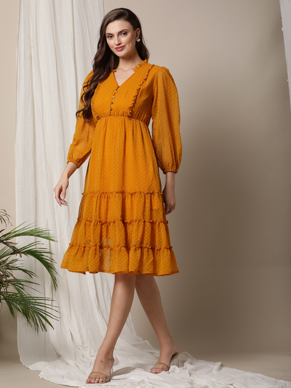 Ruffle Tiered Nursing Dress