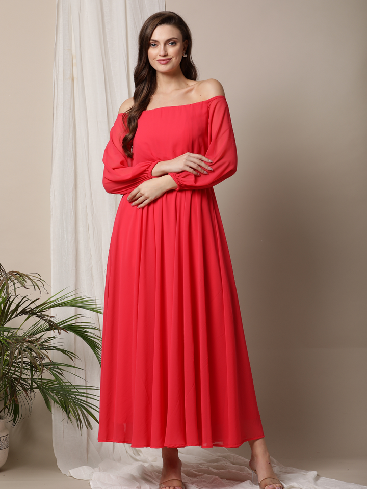 Nursing Off-the-Shoulder Maxi Dress