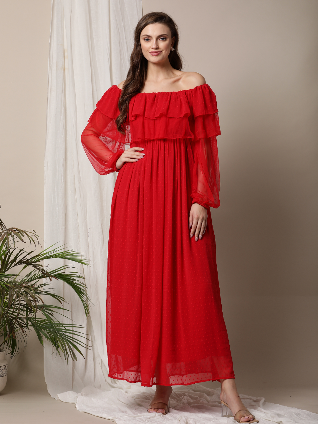 Esmerelda Velvet Wrap Maxi Dress | Women's Red Dresses | Baltic Born