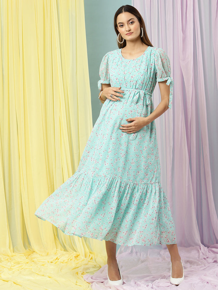 Floral Feeding Long Frock