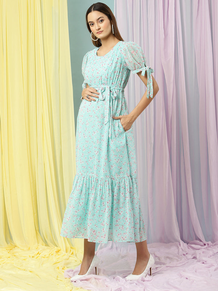 Floral Feeding Long Frock