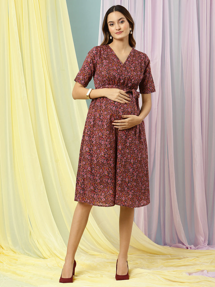Floral Print Maternity Frock