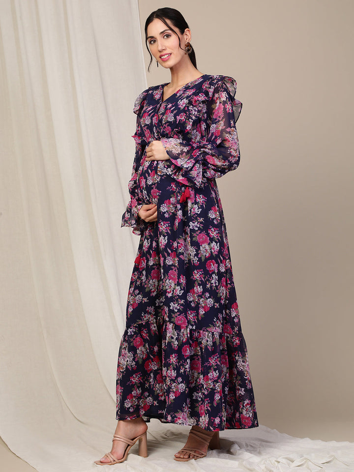 Floral Pregnancy Maxi Dress