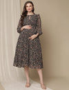 Flower Print Maternity Dress