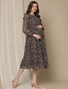 Flower Print Maternity Dress
