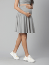 Maternity Adjustable Flared Skirt - Grey