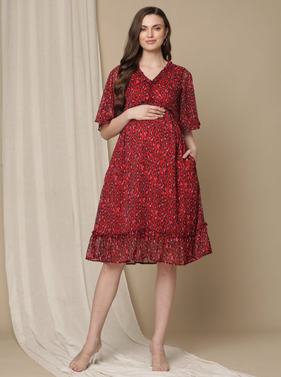 Knee Length Maternity Dress