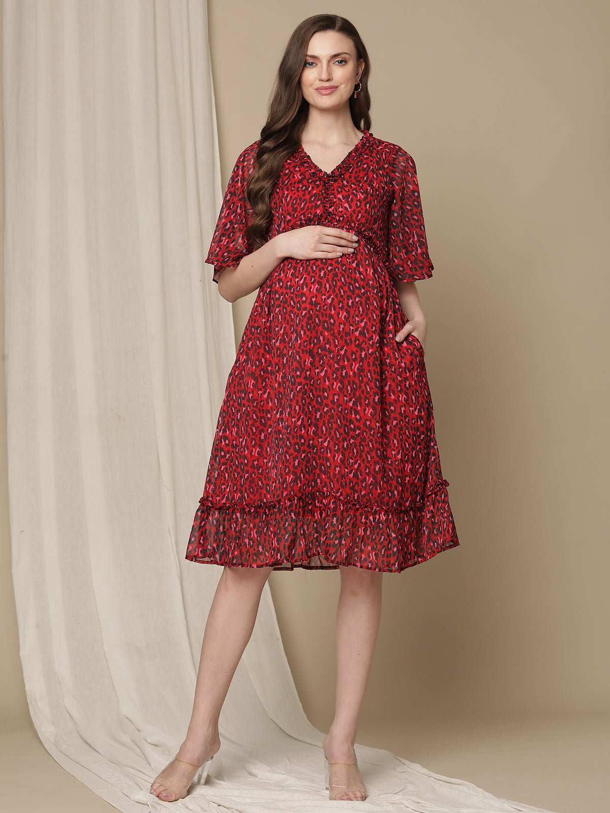 Knee length maternity dress store