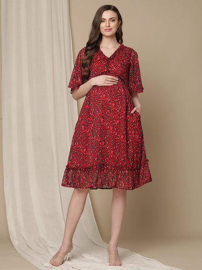 Knee Length Maternity Dress