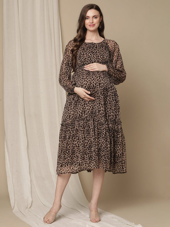 Leopard Print Maternity Dress