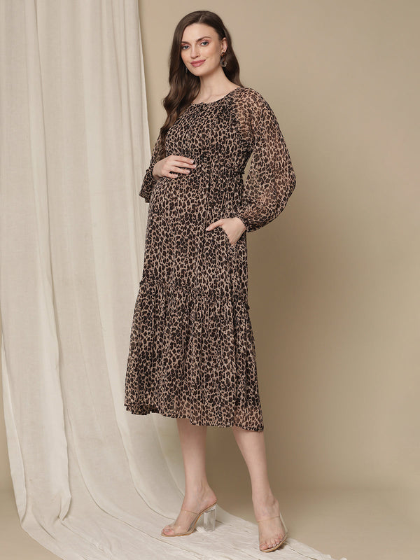 Leopard Print Maternity Dress