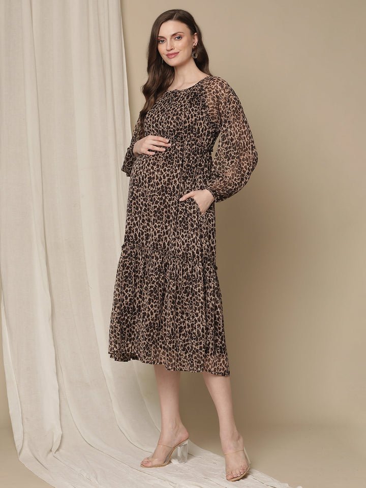 Leopard Print Maternity Dress