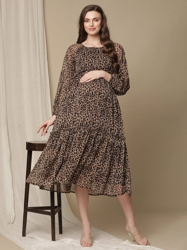 Leopard Print Maternity Dress