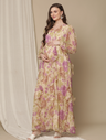 Long Sleeve Floral Maternity Maxi Dress