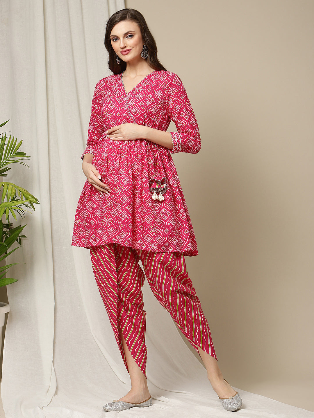 Surabhi Arya Printed Kurta And Dhoti Pant Set | Yellow, Floral, Modal  Satin, Notched Round, Full Sleeves | Dhoti pants, Aza fashion, Fashion